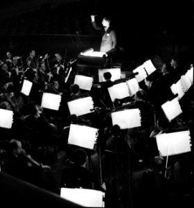 Orkest in de orkestbak van de Scala te Milaan, Bestanddeelnr 254-5329