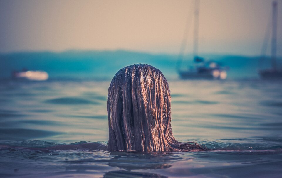 Person sea swimming