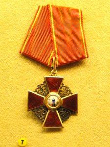 Order of St. Anna, 3rd class, Russia, 1905, Professor Eliel Aspelin-Haapkyla - National Museum of Finland - DSC04035