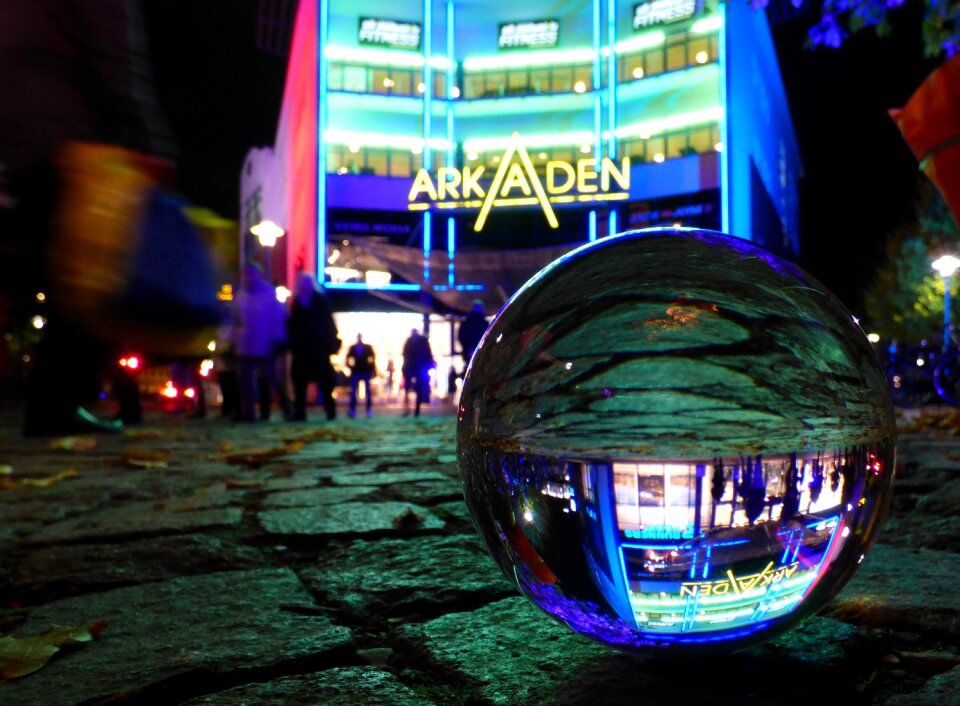 Neon sign shopping lights photo