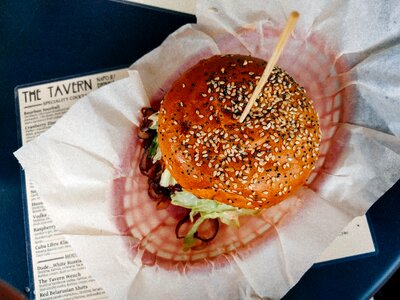 Food hamburger sesame seeds