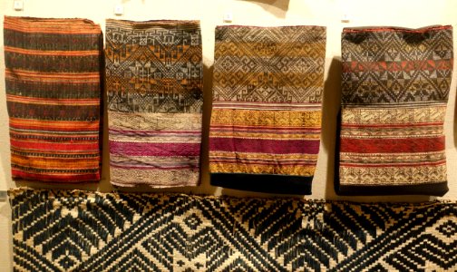 Ornamental motifs woven on the waistband of a skirt, Muong, Hoa Binh province - Vietnam National Museum of Fine Arts - Hanoi, Vietnam - DSC05166