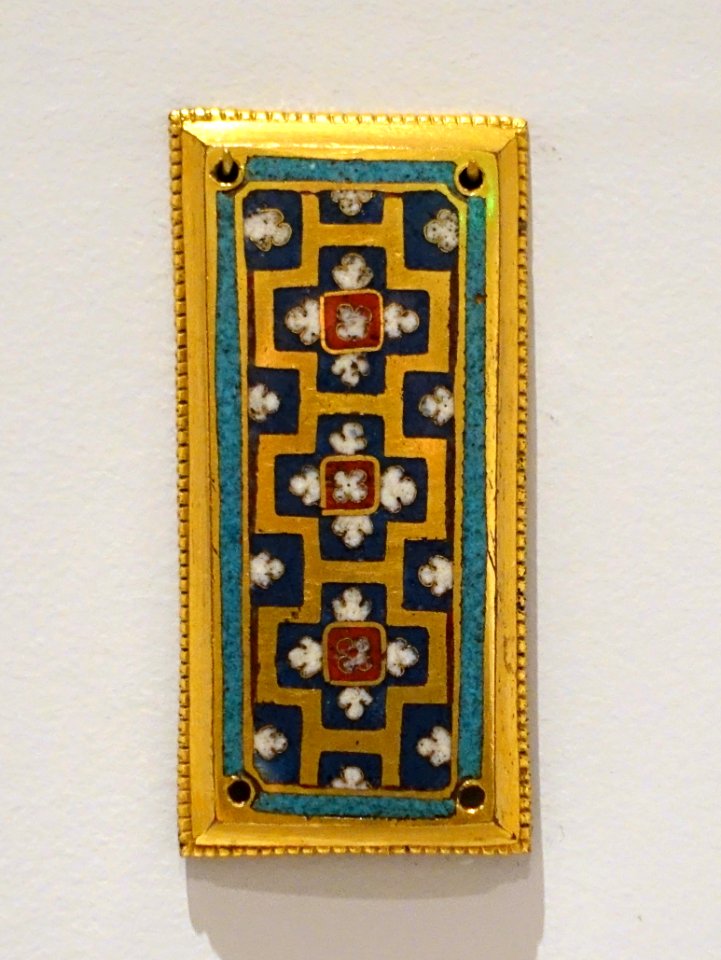 Ornamental plaque, artist unknown, Germany, early 13th century, champleve and cloisonne enamel - Busch-Reisinger Museum, Harvard University - DSC00988
