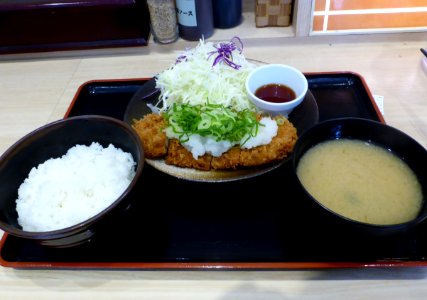 Oroshi pork loin cutlet set meal of Matsunoya