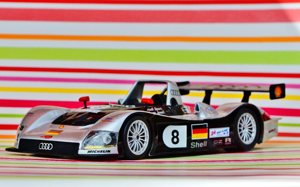 Silver auto model car