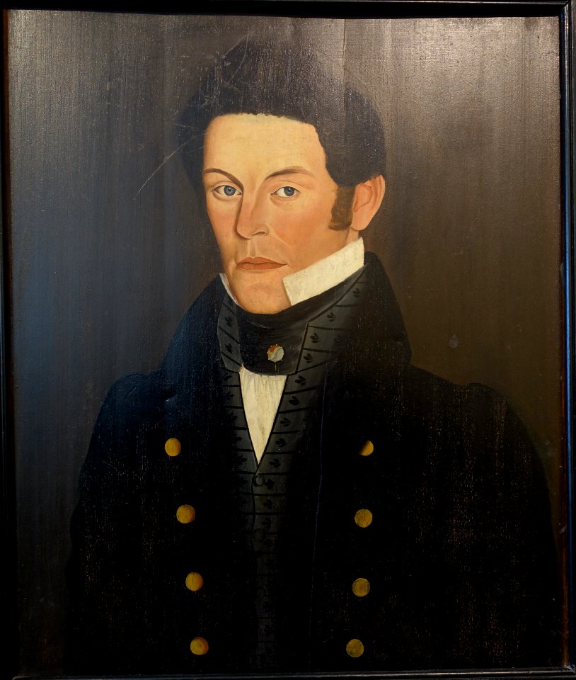 Origen Brigham Herrick by Sheldon Peck (1797-1868), c. 1828, oil on wood - Bennington Museum - Bennington, VT - DSC08507
