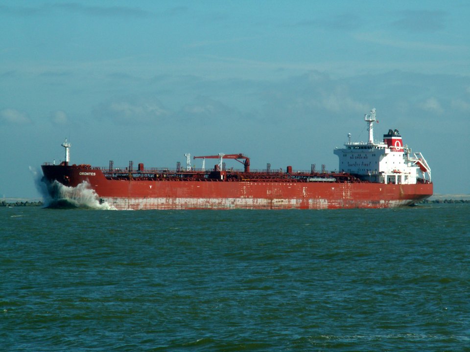 Orontes - IMO 9234680 - Callsign A8PR6 p1 leaving Port of Rotterdam, Holland 29-Mar-2006