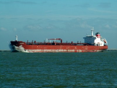Orontes - IMO 9234680 - Callsign A8PR6 p1 leaving Port of Rotterdam, Holland 29-Mar-2006