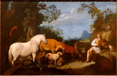 Orpheus Charming the Beasts, by Sinibaldo Scorza, c. 1615, oil on canvas - Blanton Museum of Art - Austin, Texas - DSC08005