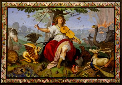 Orpheus by Marcello Provenzale, 1618, mosaic - Galleria Borghese - Rome, Italy - DSC04610