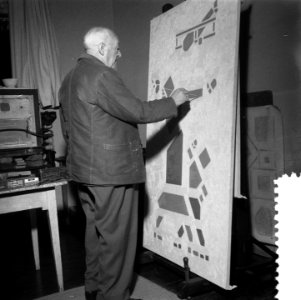 Opnamen schilder Bart van der Leck Onlangs 80 jaar geworden Een van de oprich, Bestanddeelnr 908-1749