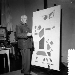 Opnamen schilder Bart van der Leck Onlangs 80 jaar geworden Een van de oprich, Bestanddeelnr 908-1748