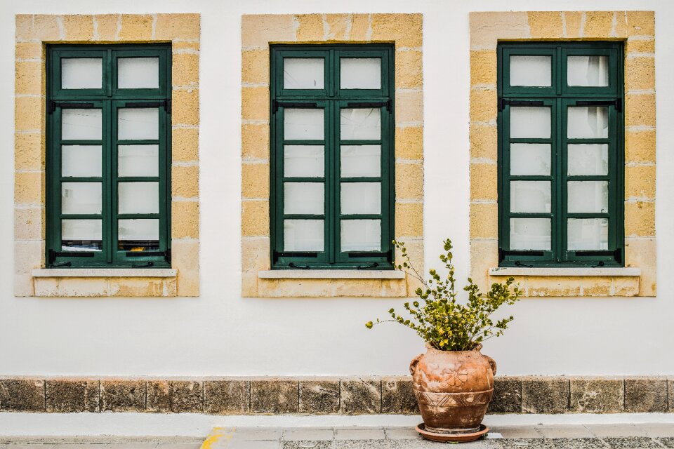 Windows wooden green
