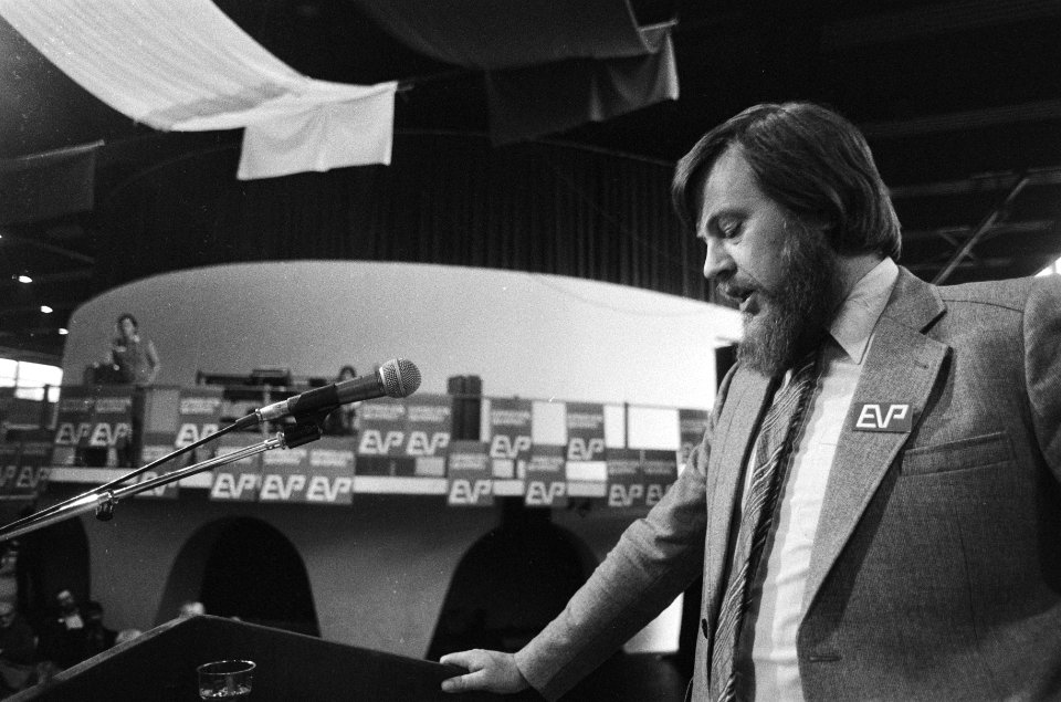 Oprichtingscongres Evangelische Volkspartij in Dronten, Rien Westrate jr, Bestanddeelnr 931-3614