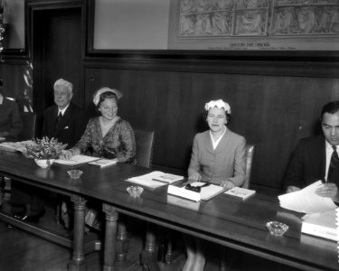 Openingszitting van de Unicef door Prinses Beatrix in Den Haag. Naast de prinses, Bestanddeelnr 909-5428