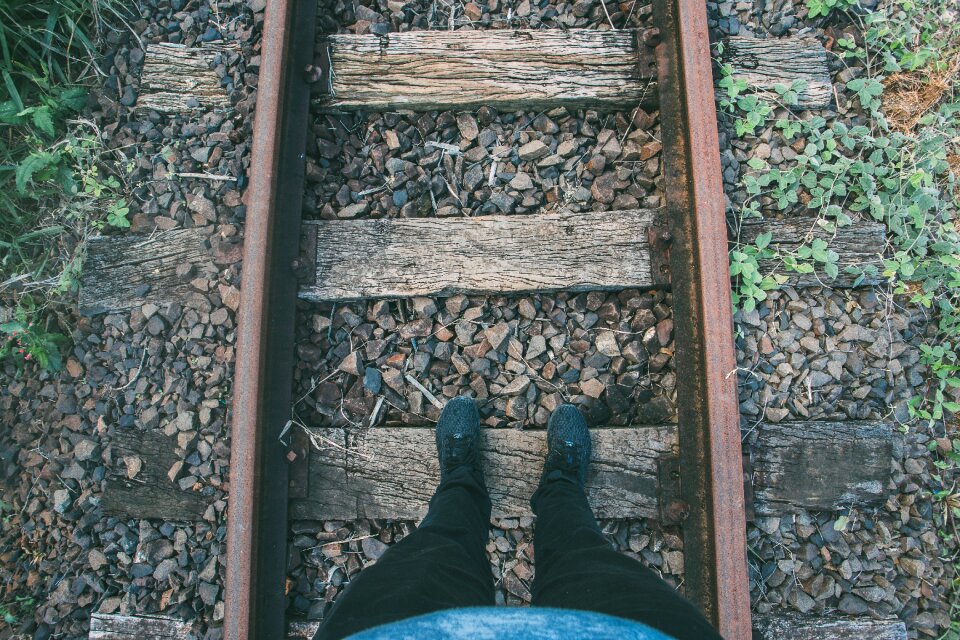Railway rocks shoes