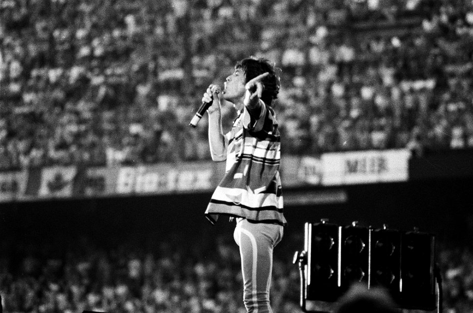 Optreden Rolling Stones in het Feijenoordstadion, Rotterdam Mick Jagger, Bestanddeelnr 932-1926