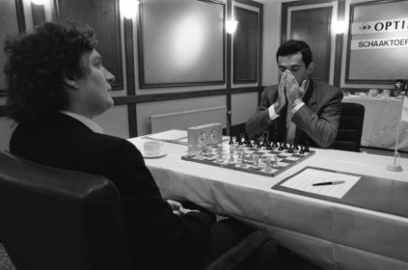 Optiebeurs schaakvierkamp Timman tegen Kasparov (r), Bestanddeelnr 934-2504