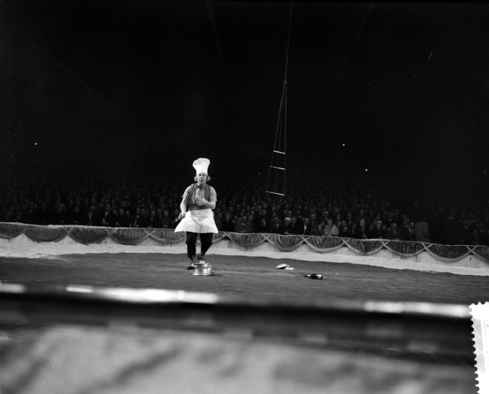 Optreden van het Russisch staatscircus in de Ahoyhal te Rotterdam, Russische clo, Bestanddeelnr 912-1258
