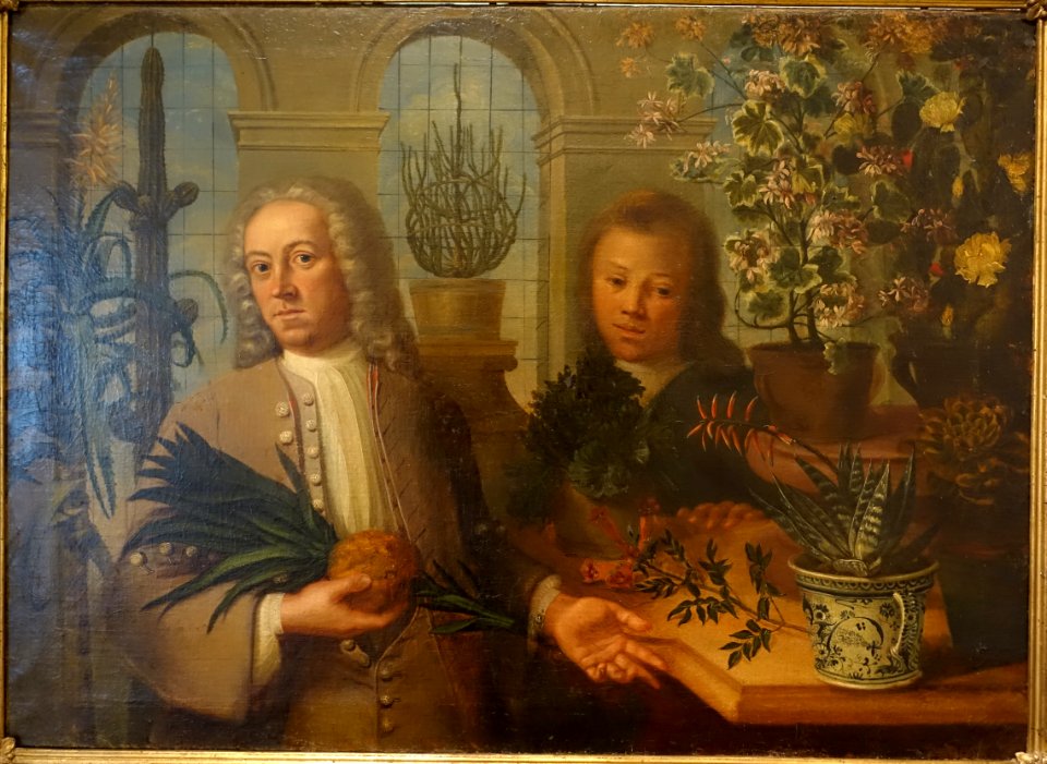 Orangerie scene with allegories of Europe and Asia, by Joseph Anton Glantschnigg, c. 1745 - Mainfränkisches Museum - Würzburg, Germany - DSC04463