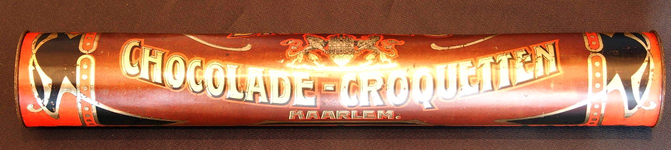 Oranje bruine Droste Chocolade-Croquetten blikken rol, foto 3