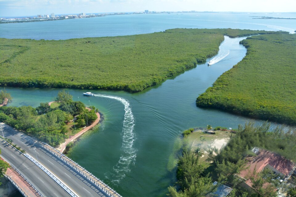 Cancun bridge panoramic