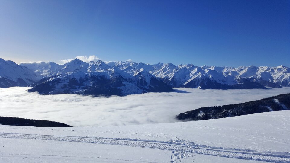 Austria snow blue sky photo