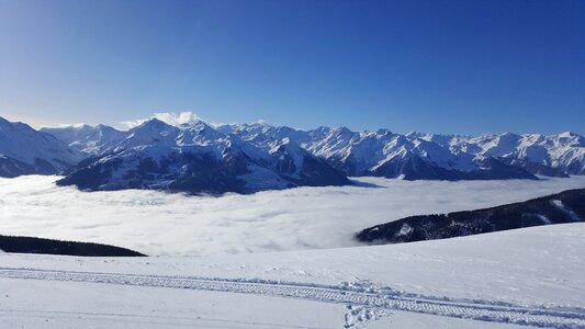 Austria snow blue sky photo