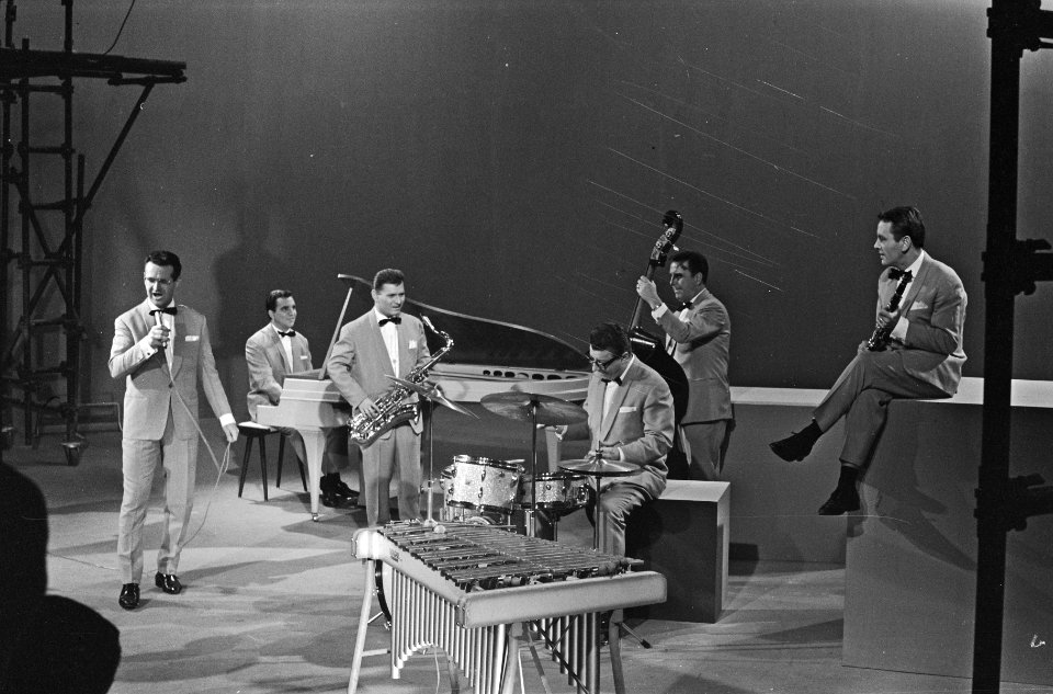 Opname van Hazy Osterwald Sextet in Cinetone Studio, Bestanddeelnr 913-0995