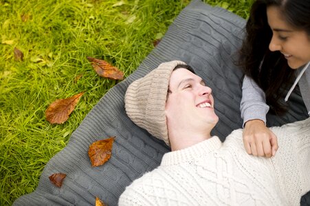Couple in love happy outdoors