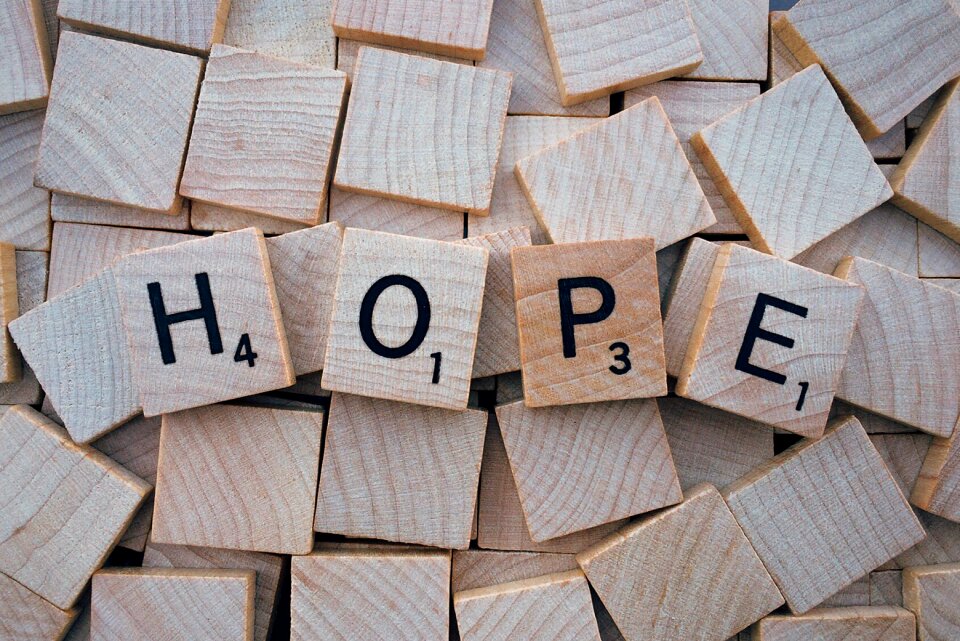 Scrabble gray hope gray letter