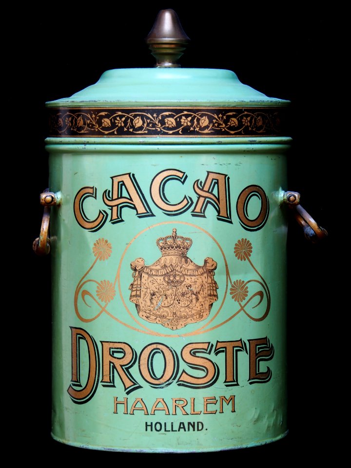 Oude blauwe Cacao Droste bus, foto3