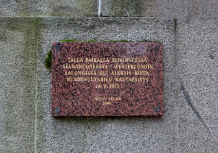 Oulu City Hall Nummisuutarit Plaque