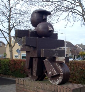Oud-beijerland kunstwerk kinderen op fiets
