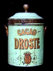 Oude blauwe Cacao Droste bus met wapen van Haarlem, foto2