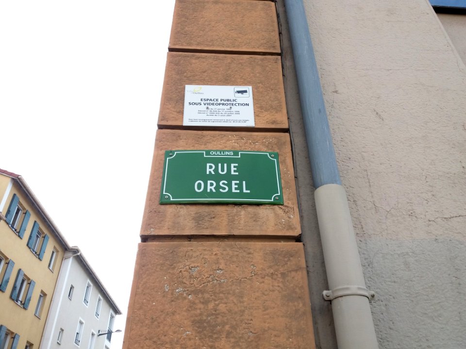 Oullins - Rue Orsel, plaque
