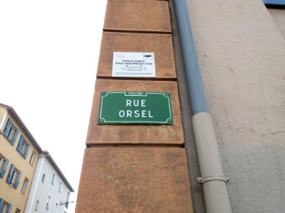 Oullins - Rue Orsel, plaque