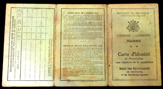 Oude Carte dIndentité Gemeente Hamme, Mechaut, 7 Januari 1854, pic2