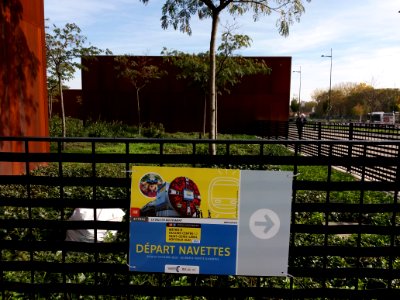 Oullins - Gare, panneau de départ des navettes pour les journées portes ouvertes 25-26-27 octobre 2019