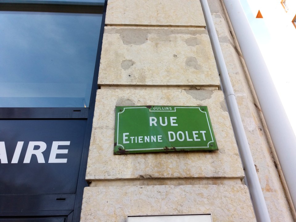 Oullins - Rue Étienne Dolet, plaque