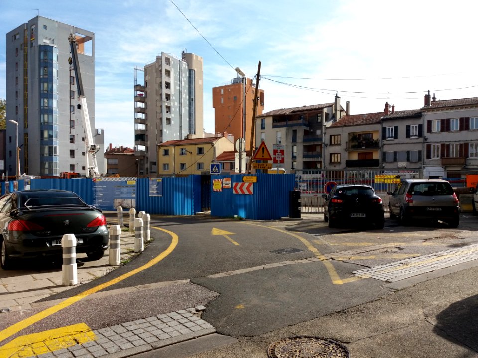 Oullins - Place Anatole France, construction de la station du métro B Oullins centre (4)