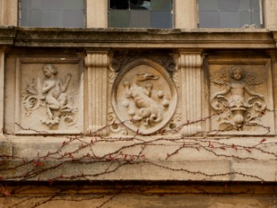 Oullins - Rue du Buisset - Château de la Bussière - Emblèmes sous les grandes fenêtres 03