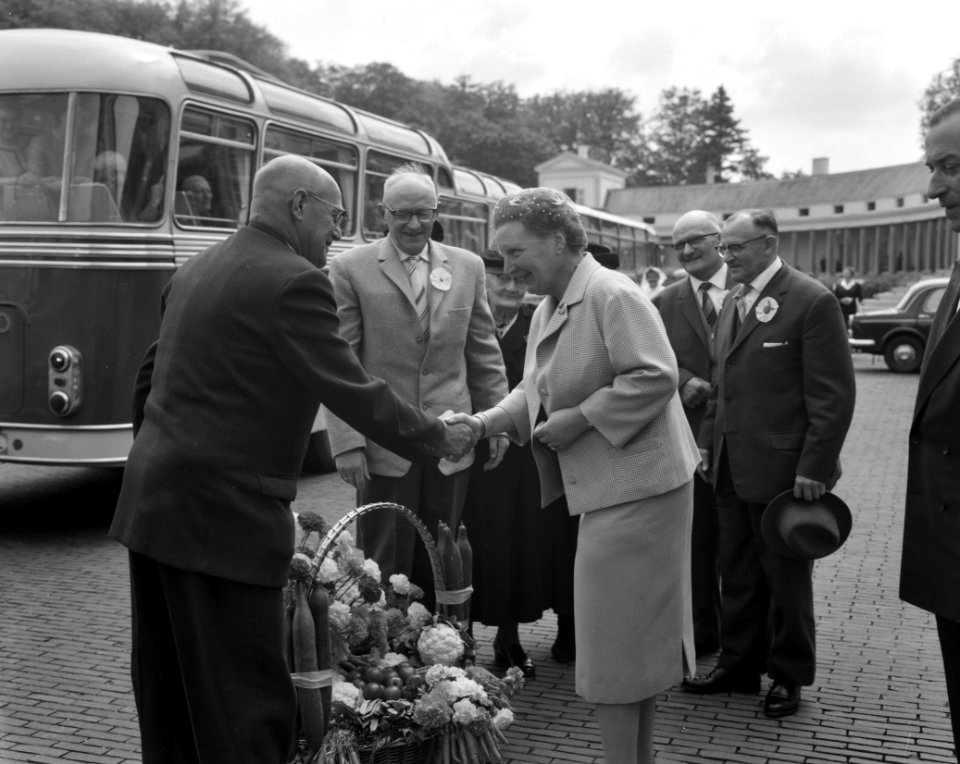 Ouden van Dagen defileren langs koningin Ouden van Dagen uit Berkel-Rodenrijs, Bestanddeelnr 912-5942