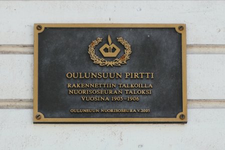 Oulunsuun Pirtti Plaque Oulu 20200405