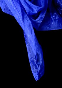 Fluttering cloth fabric textile blue photo