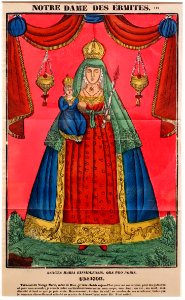 Our Lady of the Hermits, by Francois Georgin, 1824, epinal print, in L'Ymagier no. 3 - The Carnival of Being (Alfred Jarry at the Morgan) - Morgan Library & Museum - New York City - DSC06825