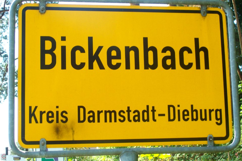 Ortsschild von Bickenbach