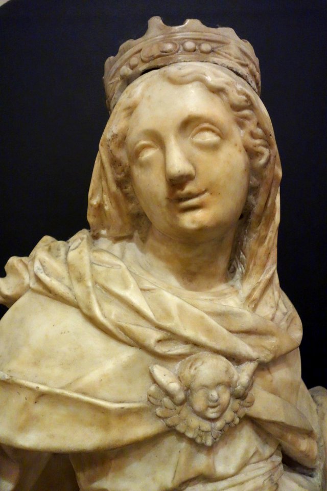 Our Lady with Cherubs, unknown sculpture, view 2 - Museo Diocesano (Genoa) - DSC01893