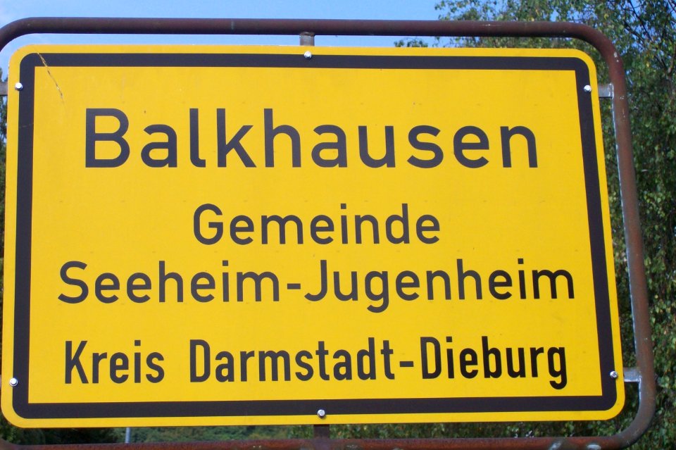 Ortsschild Balkhausen Seeheim-Jugenheim