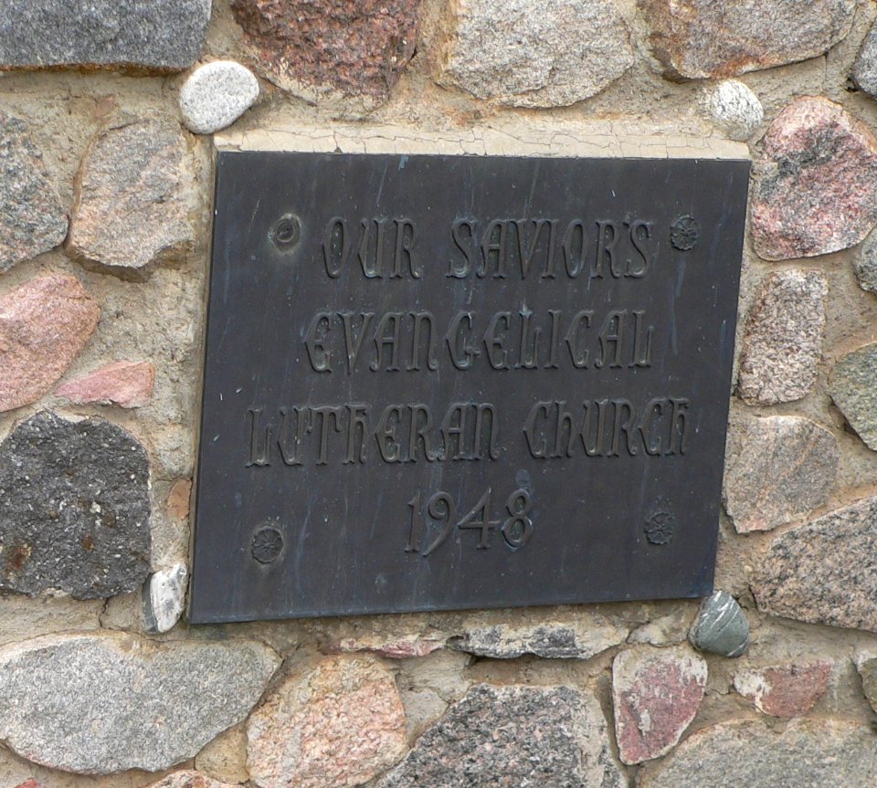 Our Savior Lutheran (Yankton Co SD) date plaque 1